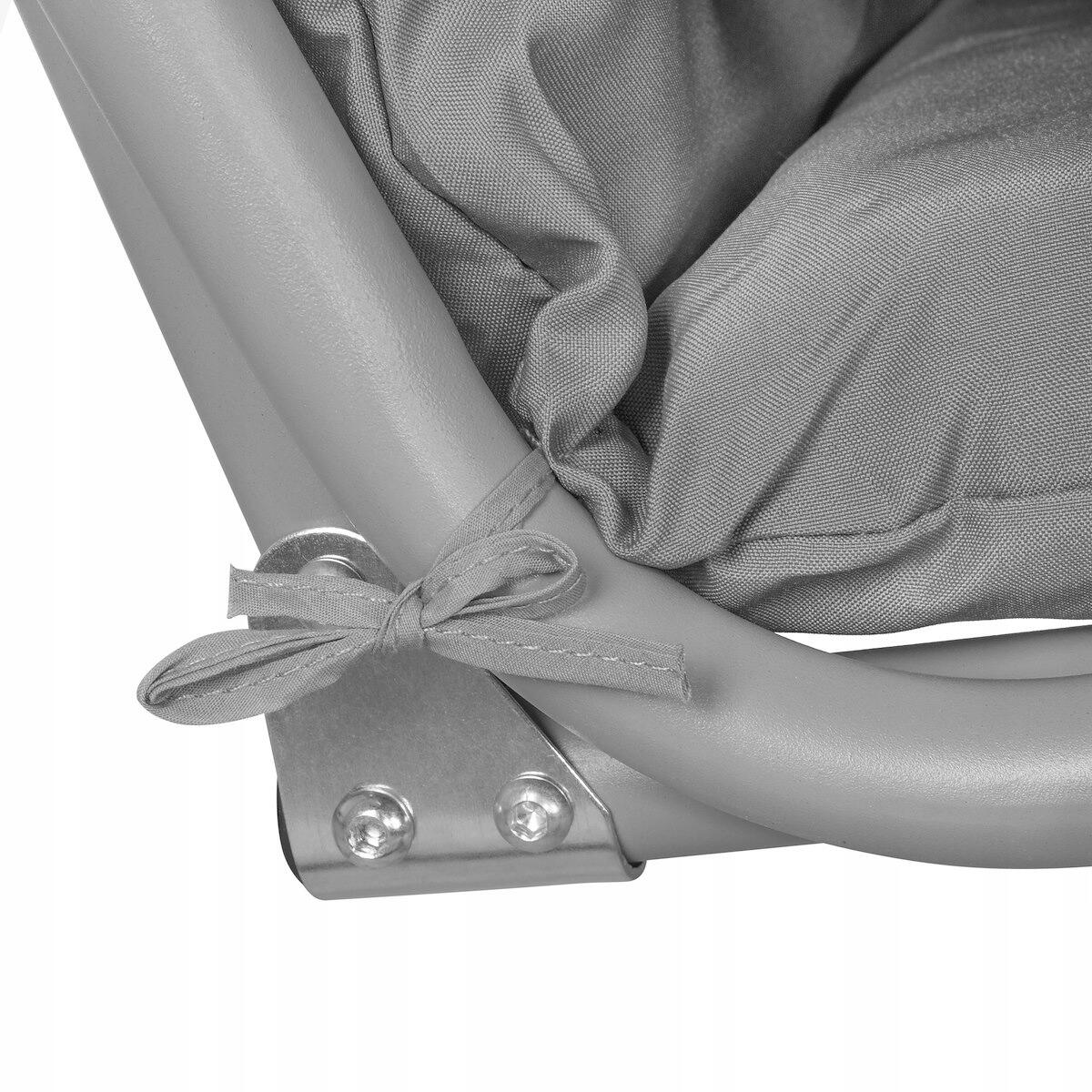 Balansoar gradina, Springos, Venezia, 3 locuri, gri, 190x125x163 cm, functie pat, max 280 kg