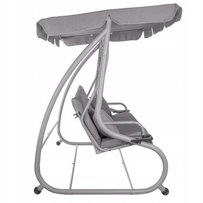 Balansoar gradina, Springos, Venezia, 3 locuri, gri, 190x125x163 cm, functie pat, max 280 kg