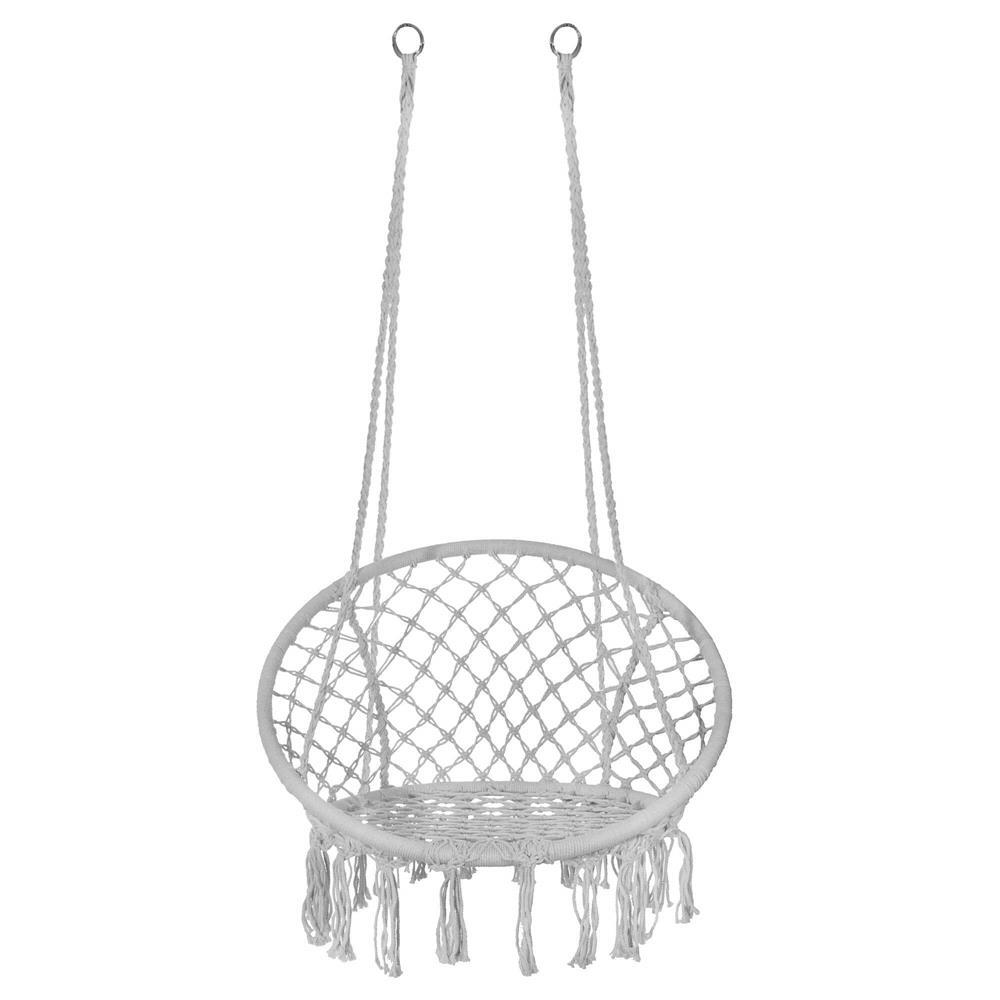 Hamac brazilian, tip scaun, Springos, gri, max 150kg, 79x80x120 cm