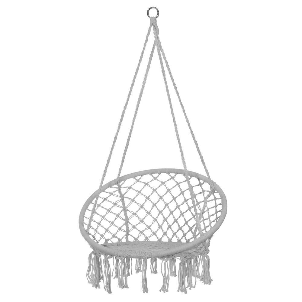Hamac brazilian, tip scaun, Springos, gri, max 150kg, 79x80x120 cm