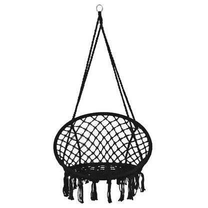 Hamac brazilian, tip scaun, Springos, negru, max 150kg, 79x80x120 cm