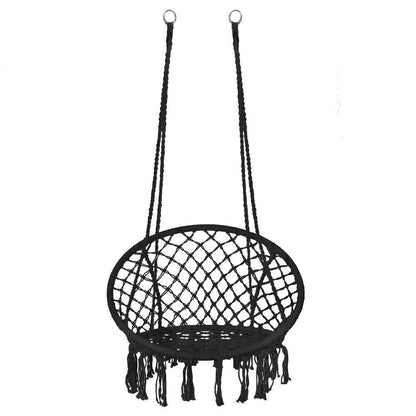 Hamac brazilian, tip scaun, Springos, negru, max 150kg, 79x80x120 cm