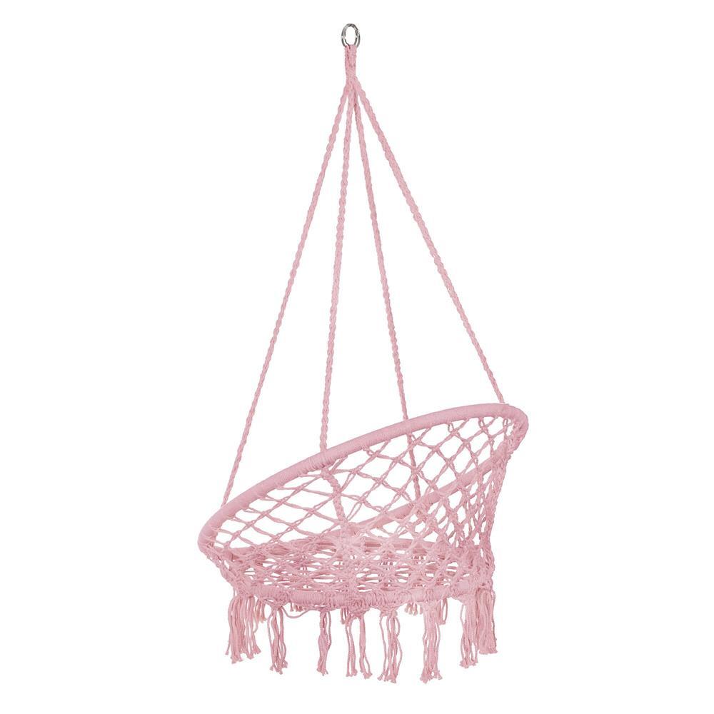 Hamac brazilian, tip scaun, Springos, roz, max 150kg, 79x80x120 cm