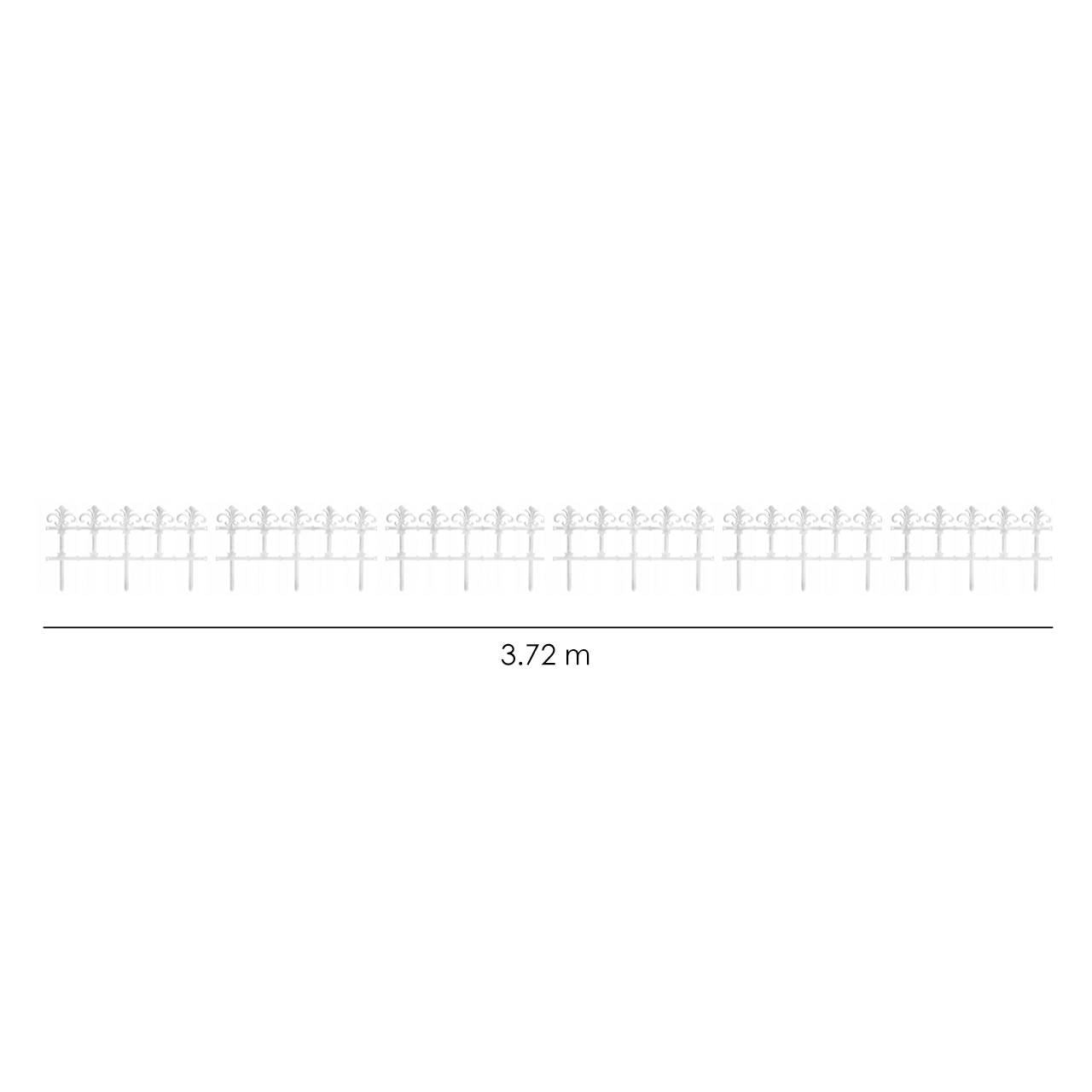 Gard de gradina decorativ, din plastic, maro inchis, set 6 buc, 3.72 m x 34 cm