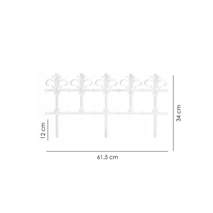 Gard de gradina decorativ, din plastic, maro inchis, set 6 buc, 3.72 m x 34 cm