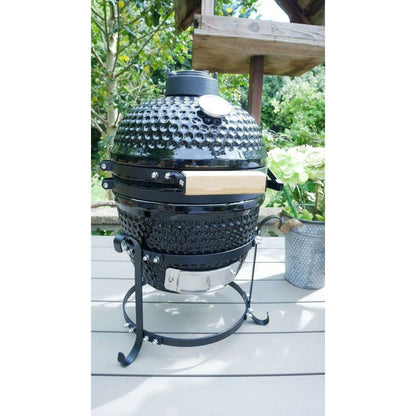 Gratar gradina, grill rotund, ceramic, cu capac, 35x40.5x55 cm, Kamado Egg 13