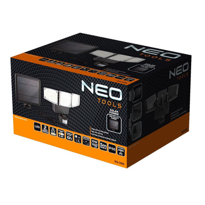 Lampa solara de perete, LED, senzor miscare, 2 moduri iluminare, 10 W, 1000 lm, IP65, NEO