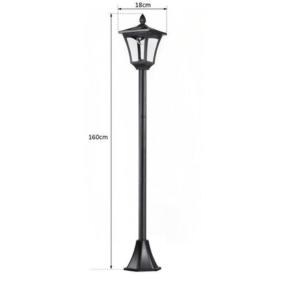 Lampa solara tip felinar pentru gradina, 1 LED, 18x18x160 cm
