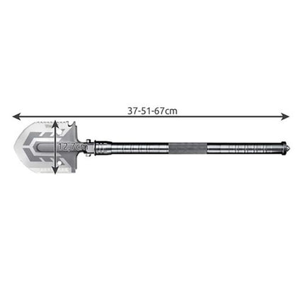 Lopata multifunctionala, pliabila, metalica, argintiu, 16 in 1, 12.7x37-67 cm, Trizand