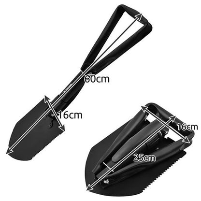Lopata multifunctionala, pliabila, metalica, negru, 3 in 1, 60x16 cm, Trizand