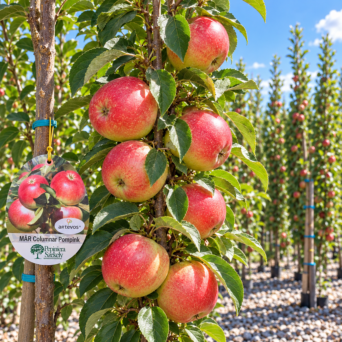 Măr Columnar Pompink – Pom Fructifer cu Coroană Îngustă pentru Grădini Mici și Terase