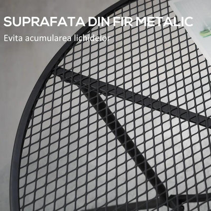 Masa gradina/terasa/balcon pentru exterior, rotunda, metalica, negru, 91x71.5 cm