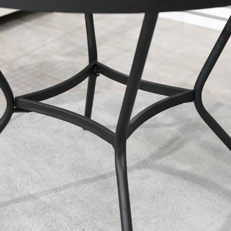 Masa gradina/terasa/balcon pentru exterior, rotunda, metalica, negru, 91x71.5 cm