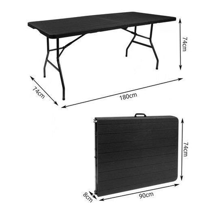 Masa pliabila gradina, camping, pescuit, tip valiza, neagra, 180x74x74 cm, Malatec