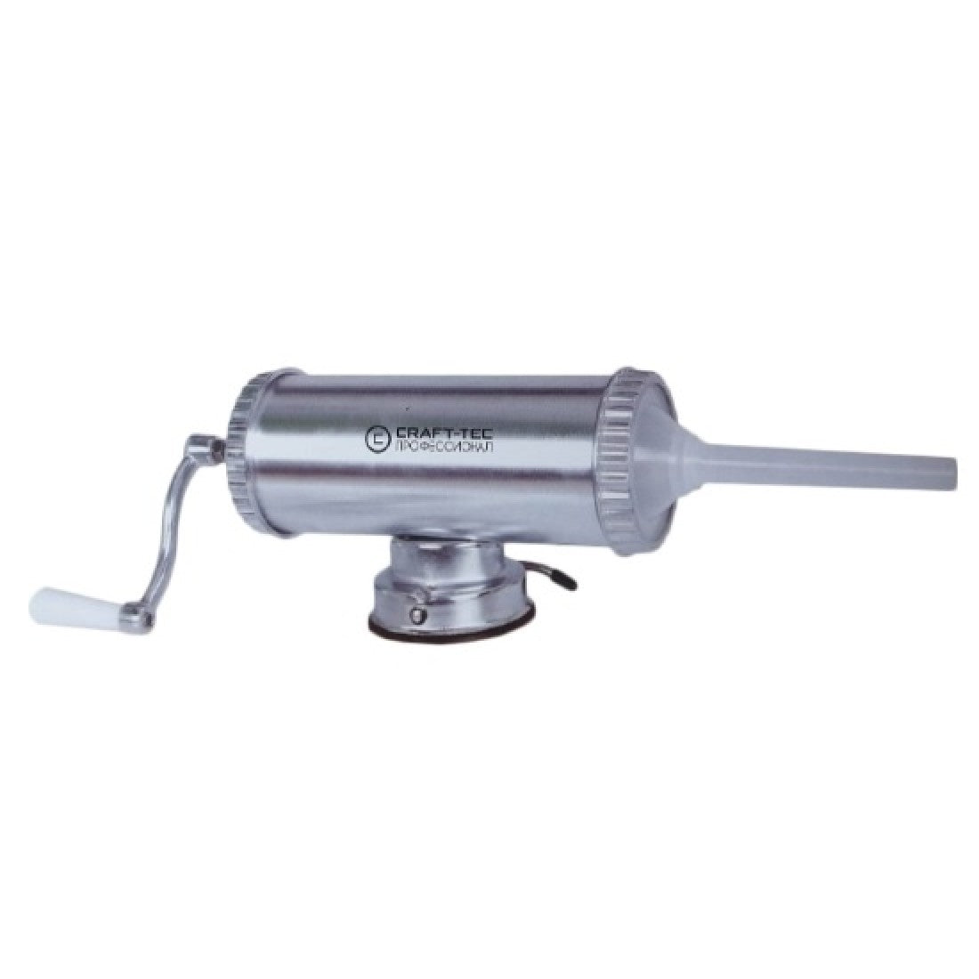 Mașină Manuală de Umplut Cârnați Craft-Tec MX133 – Aluminiu, 2,5 kg, Ventuză și 3 Pâlnii de 15, 19 și 22 mm