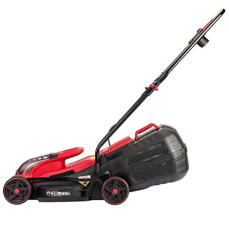 Masina de tuns iarba, gazon, electrica, motor fara perii, cu 2 acumulatori 4 Ah, incarcator, 2x20V Li-ion, 32 cm, Worcraft