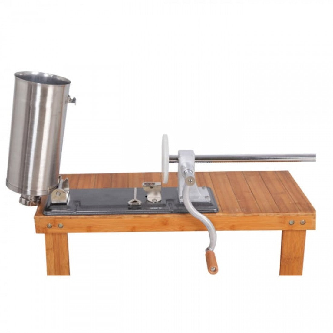 Mașină Manuală de Umplut Cârnați Orizontală Craft-Tec MX131  4 kg - 5 Pâlnii Incluse de 10, 15, 19, 22 și 25 mm