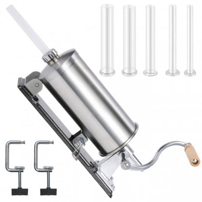 Mașină Manuală de Umplut Cârnați Orizontală Craft-Tec MX131  4 kg - 5 Pâlnii Incluse de 10, 15, 19, 22 și 25 mm
