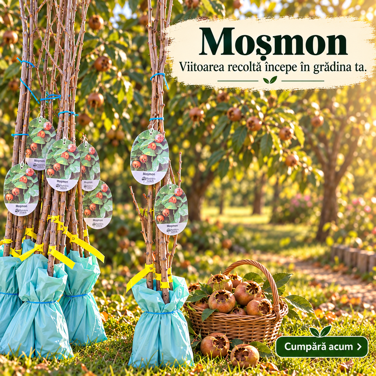 Moșmon (Mespilus germanica) – Pom Fructifer Autofertil, Fruct de Iarnă