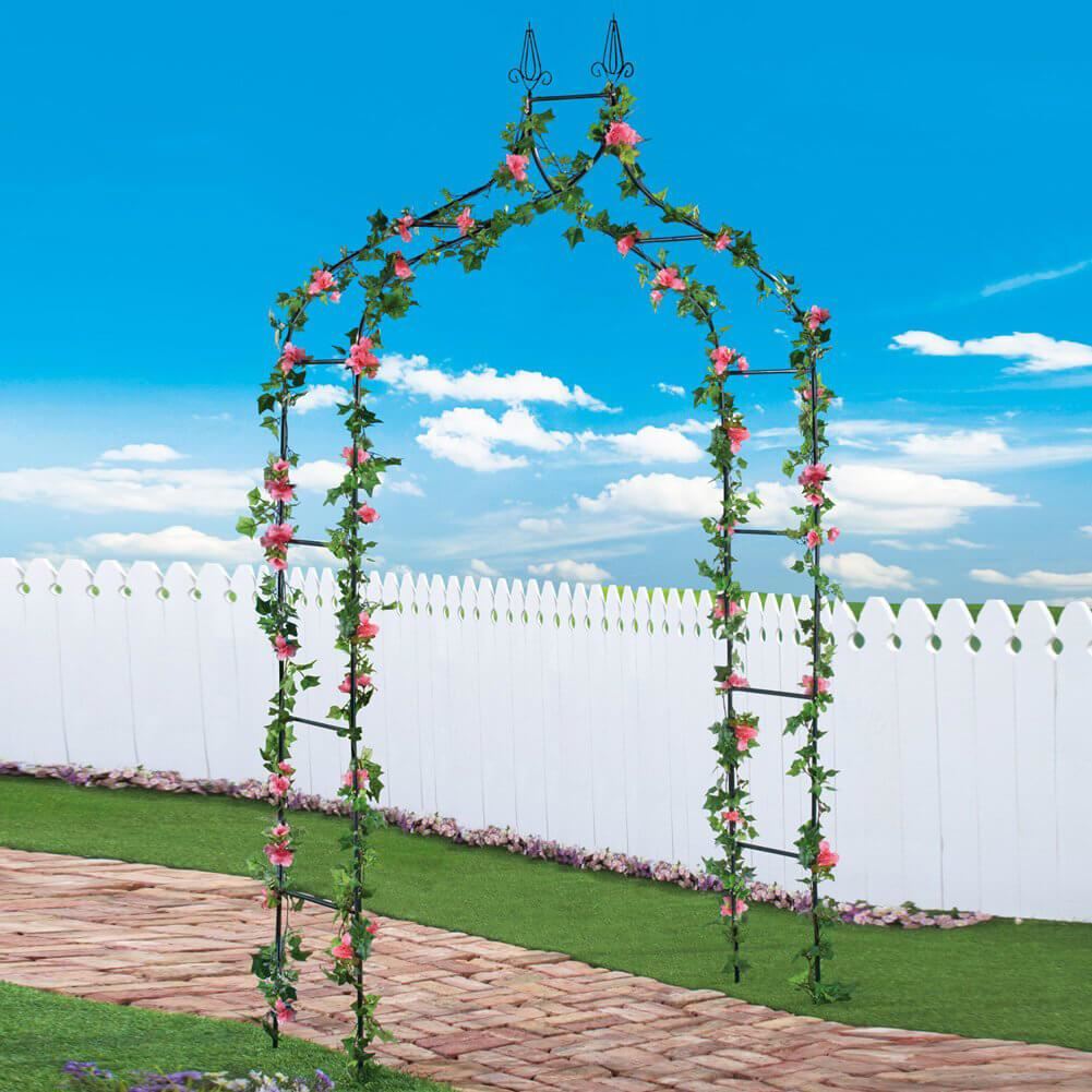 Arcada metalica, pergola, pentru gradina, ascutita, 150x37x240 cm