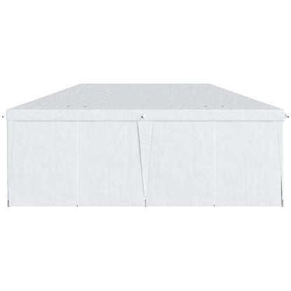 Pavilion pentru gradina/comercial, cadru metalic, material Oxford, 6 pereti, pliabil, alb, 5.85x2.95x2.70 m