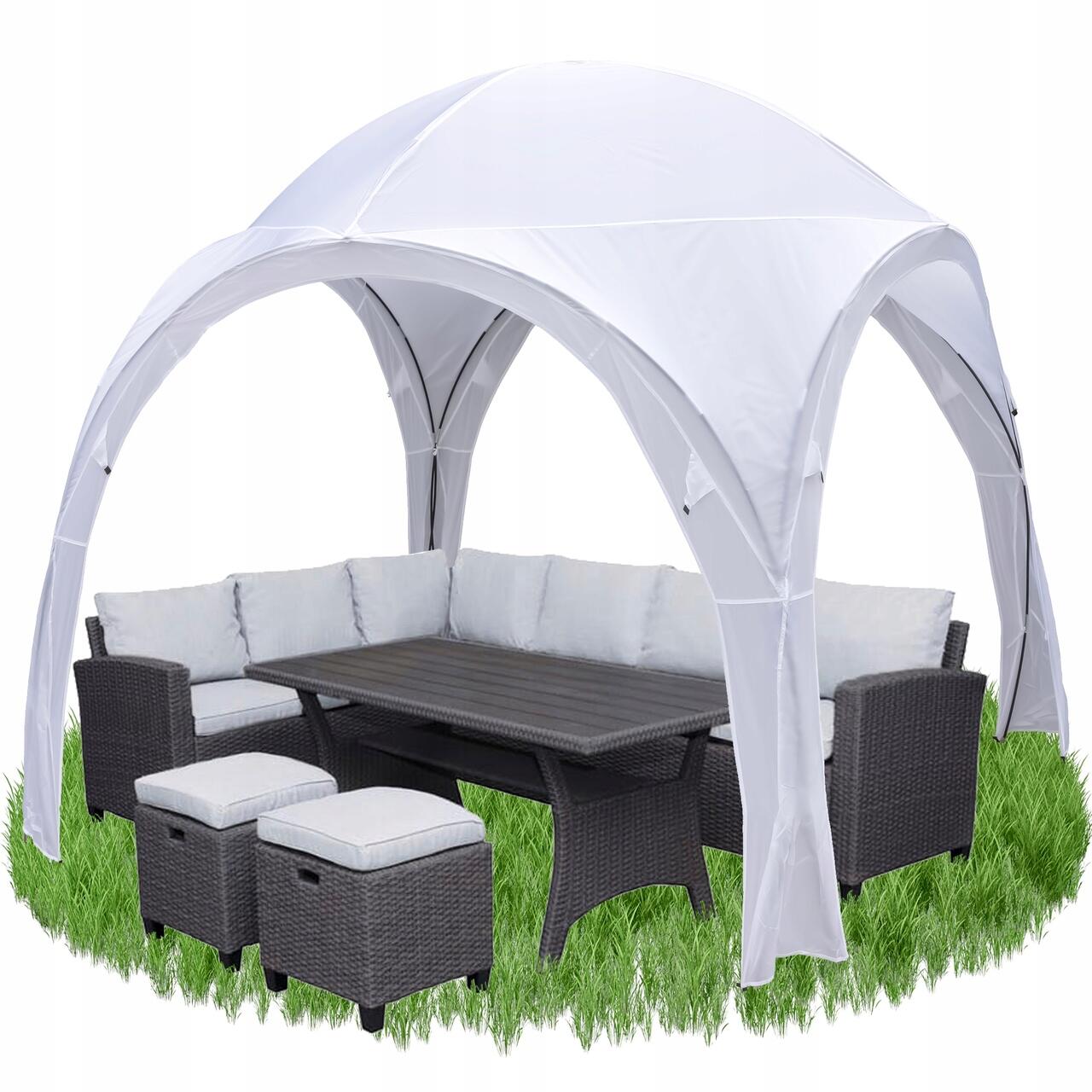 Pavilion pentru gradina/comercial, pliabil, alb, 3.2x3.2x2.5 m, Jumi