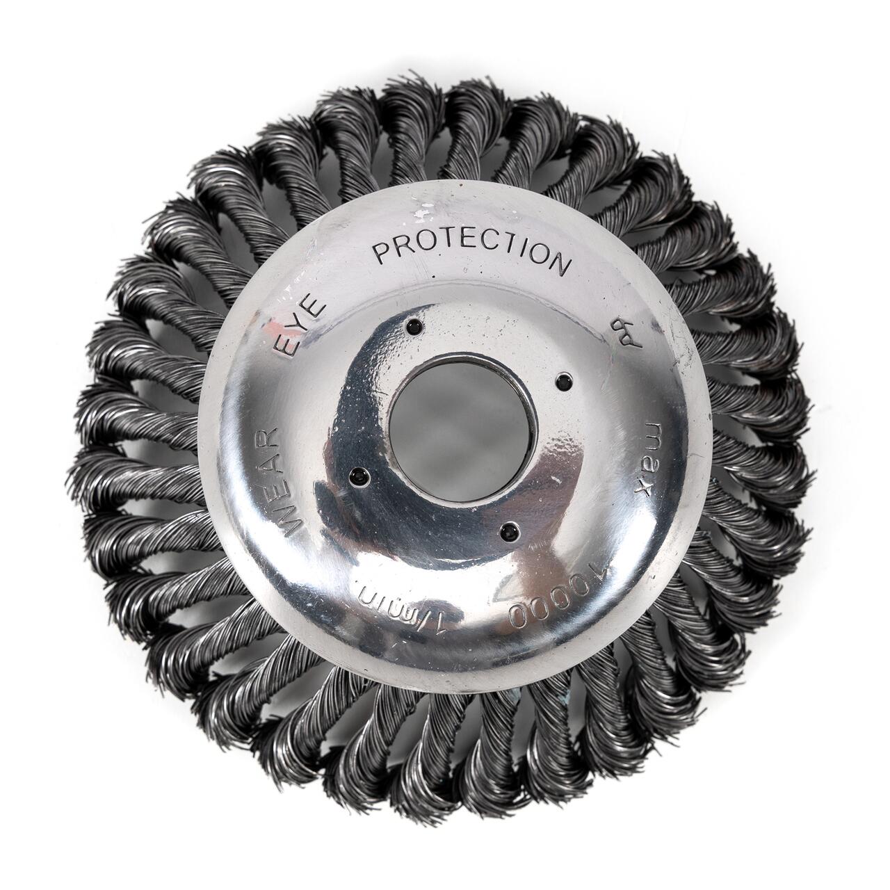 Perie sarma, tip cupa, cu toroane, pentru motocoasa/trimmer, Micul Fermier, 150 mm