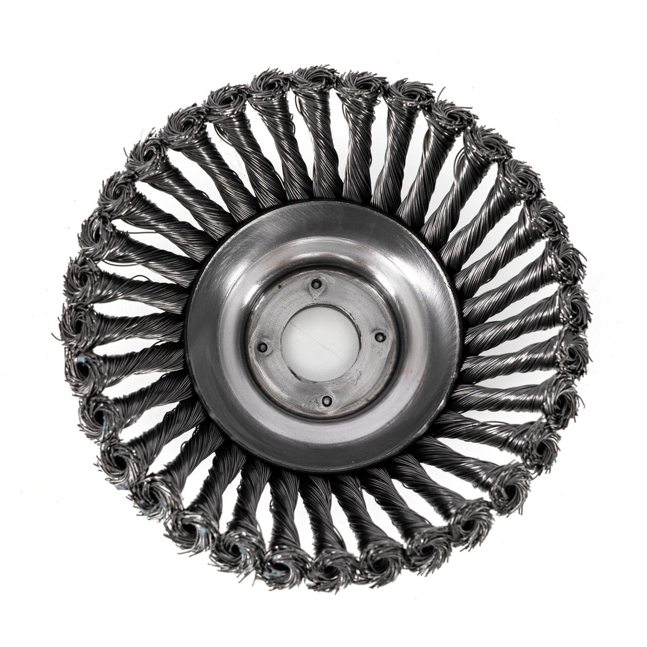 Perie sarma, tip cupa, cu toroane, pentru motocoasa/trimmer, Micul Fermier, 150 mm