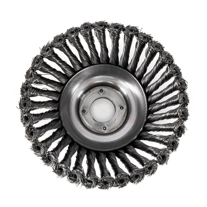 Perie sarma, tip cupa, cu toroane, pentru motocoasa/trimmer, Micul Fermier, 150 mm