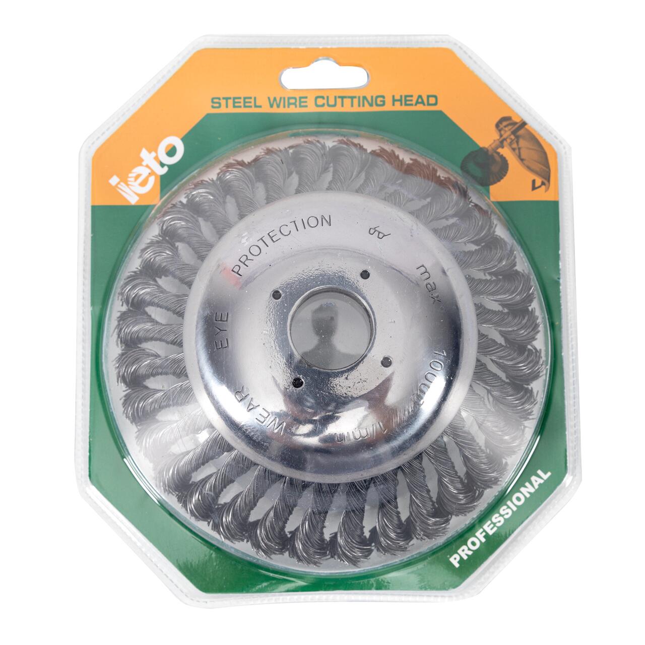 Perie sarma, tip cupa, cu toroane, pentru motocoasa/trimmer, Micul Fermier, 150 mm
