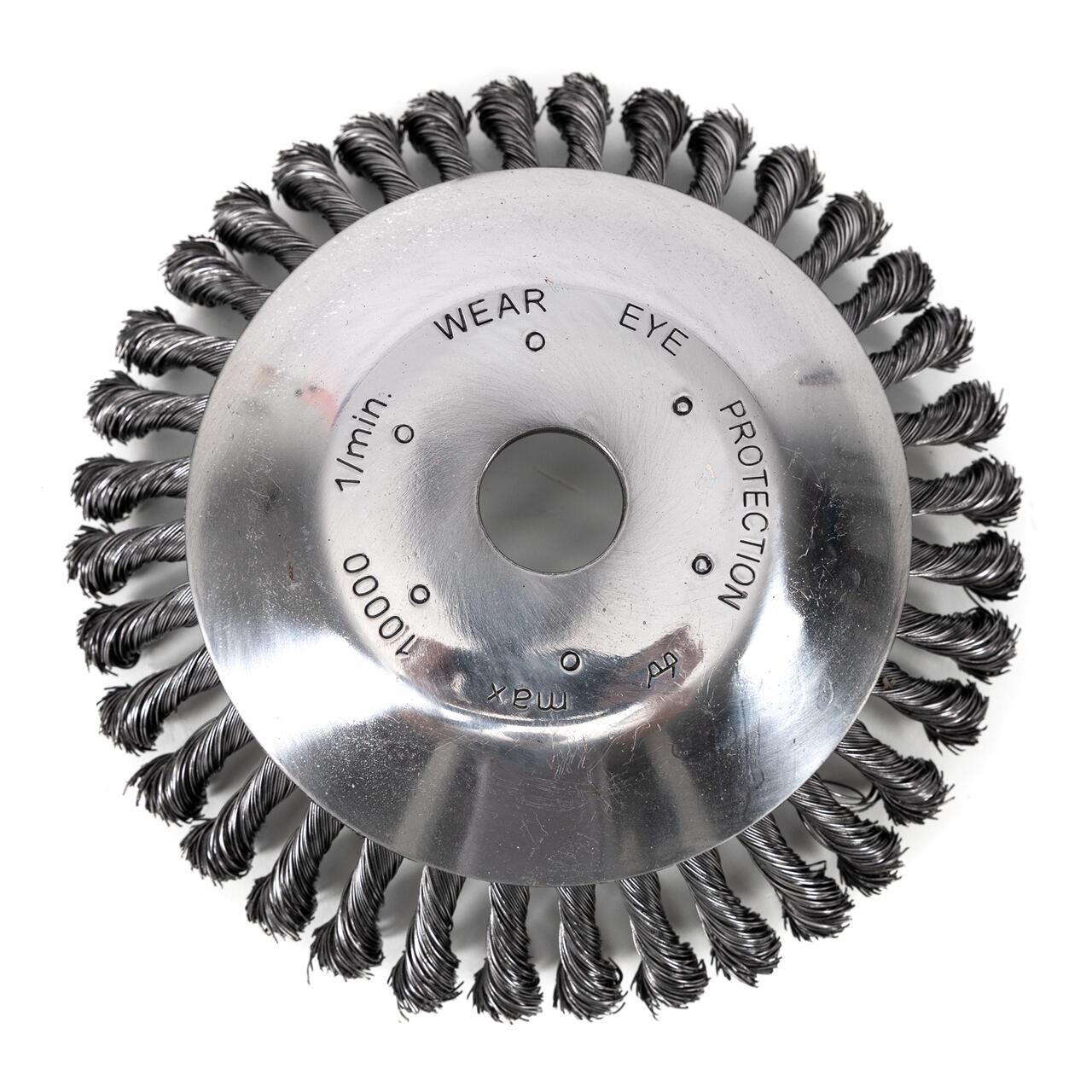 Perie sarma, tip cupa, cu toroane, pentru motocoasa/trimmer, Micul Fermier, 200 mm