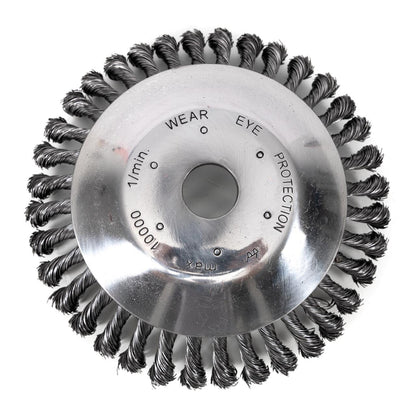 Perie sarma, tip cupa, cu toroane, pentru motocoasa/trimmer, Micul Fermier, 200 mm
