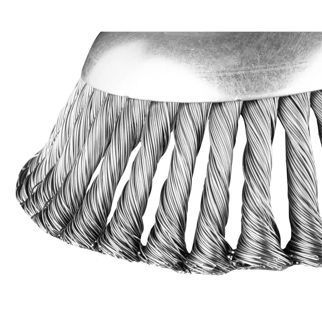 Perie sarma, tip cupa, cu toroane, pentru motocoasa/trimmer, otel, 150x25.4 mm, Graphite