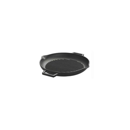 Placa gratar, fonta, rotunda, cu manere si cioc, 33.5x4.5 cm, Perfect Home