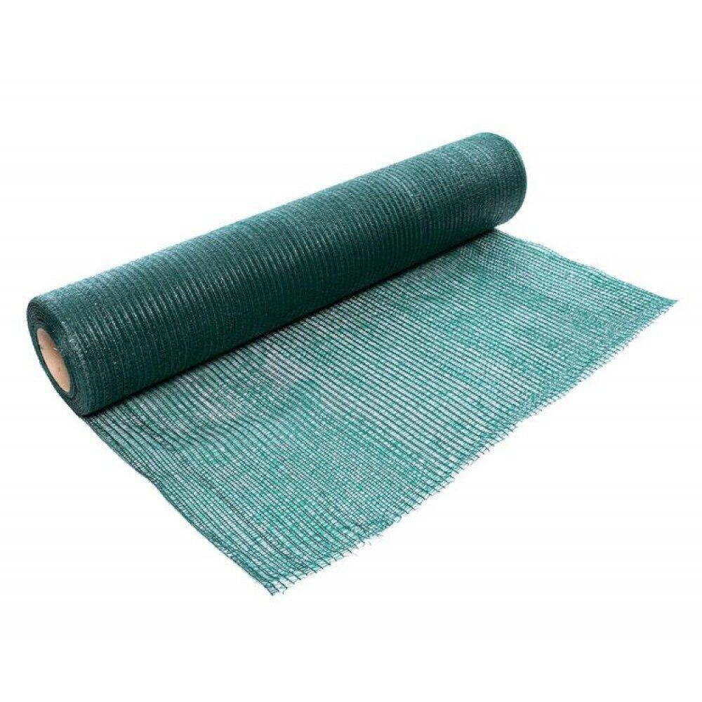 Plasa de umbrire, 80 g/mp, grad de umbrire 85%, verde, 20x1.5 m, cu 50 de coliere pentru montare, 150x2.5 mm