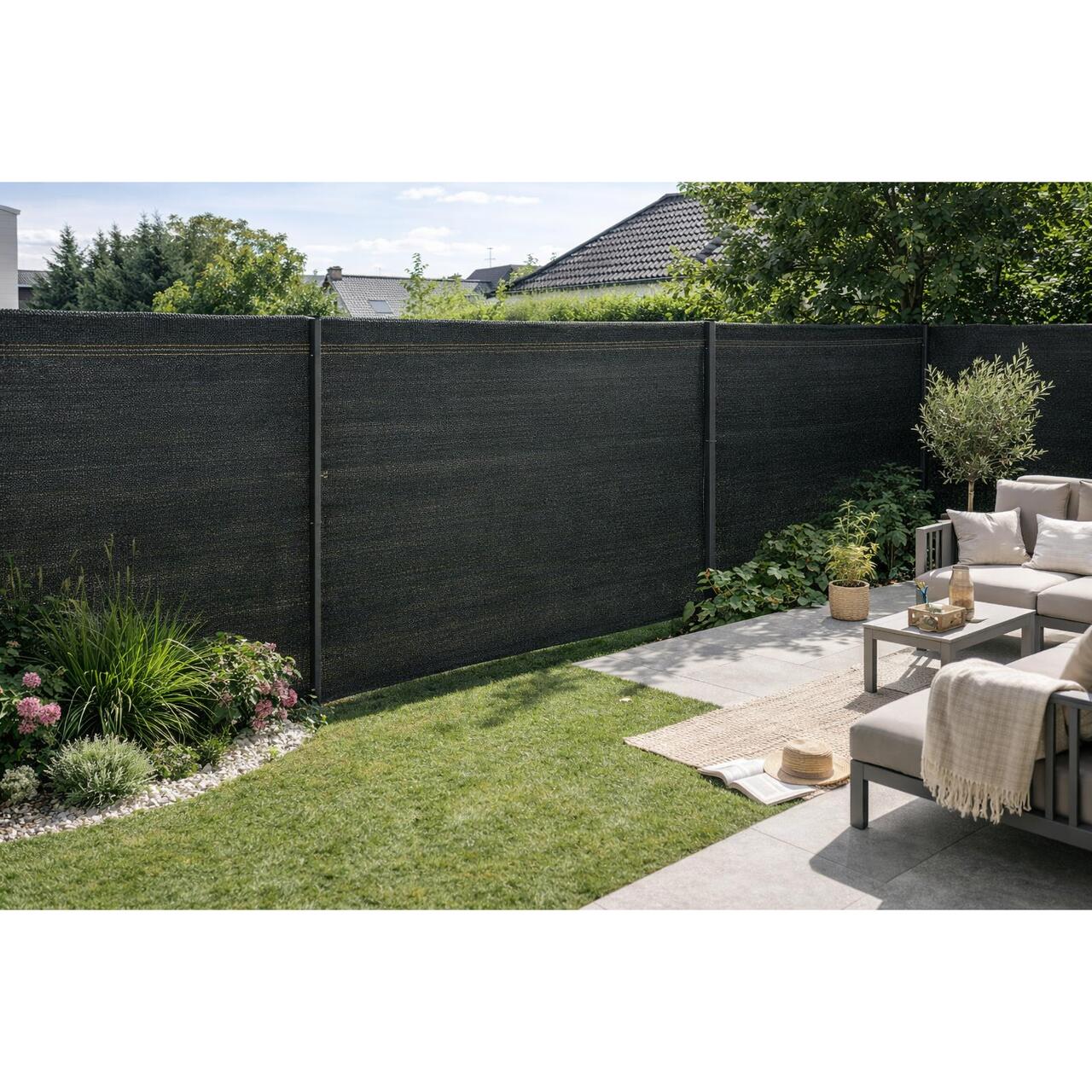 Plasa de umbrire, HDPE, UV, 230 g/mp, grad umbrire 95%, antracit, 1.8x10 m, Strend Pro