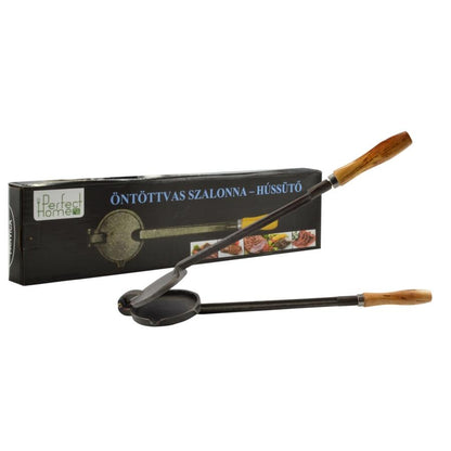 Prajitor pentru slanina, fonta, cu maner 53 cm, 12.5cm, Perfect Home