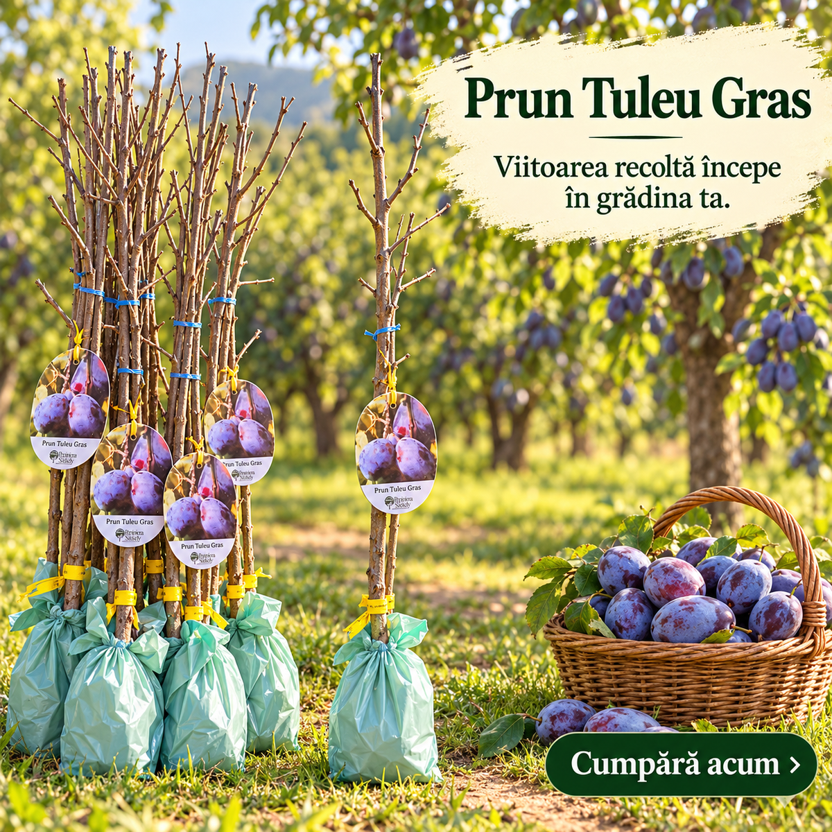 Prun Tuleu Gras – Puiet Altoit pe Corcoduș, Soi Autohton
