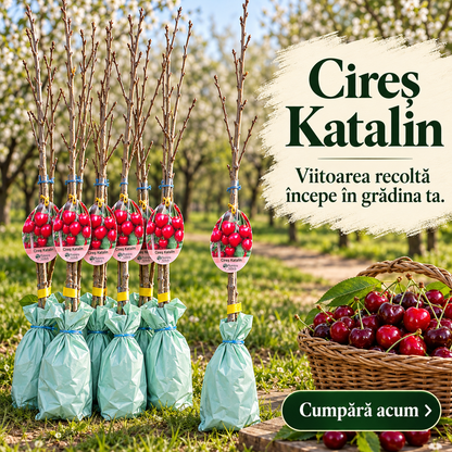 Cireș Katalin – Puiet Altoit pe Prunus Mahaleb, Soi Unguresc cu Fructe Foarte Mari