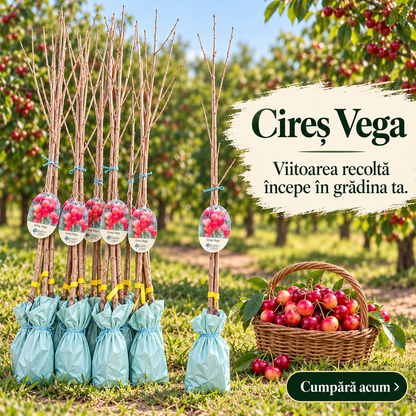 Cireș Vega – Puiet Altoit pe Prunus Mahaleb, Soi Românesc Productiv
