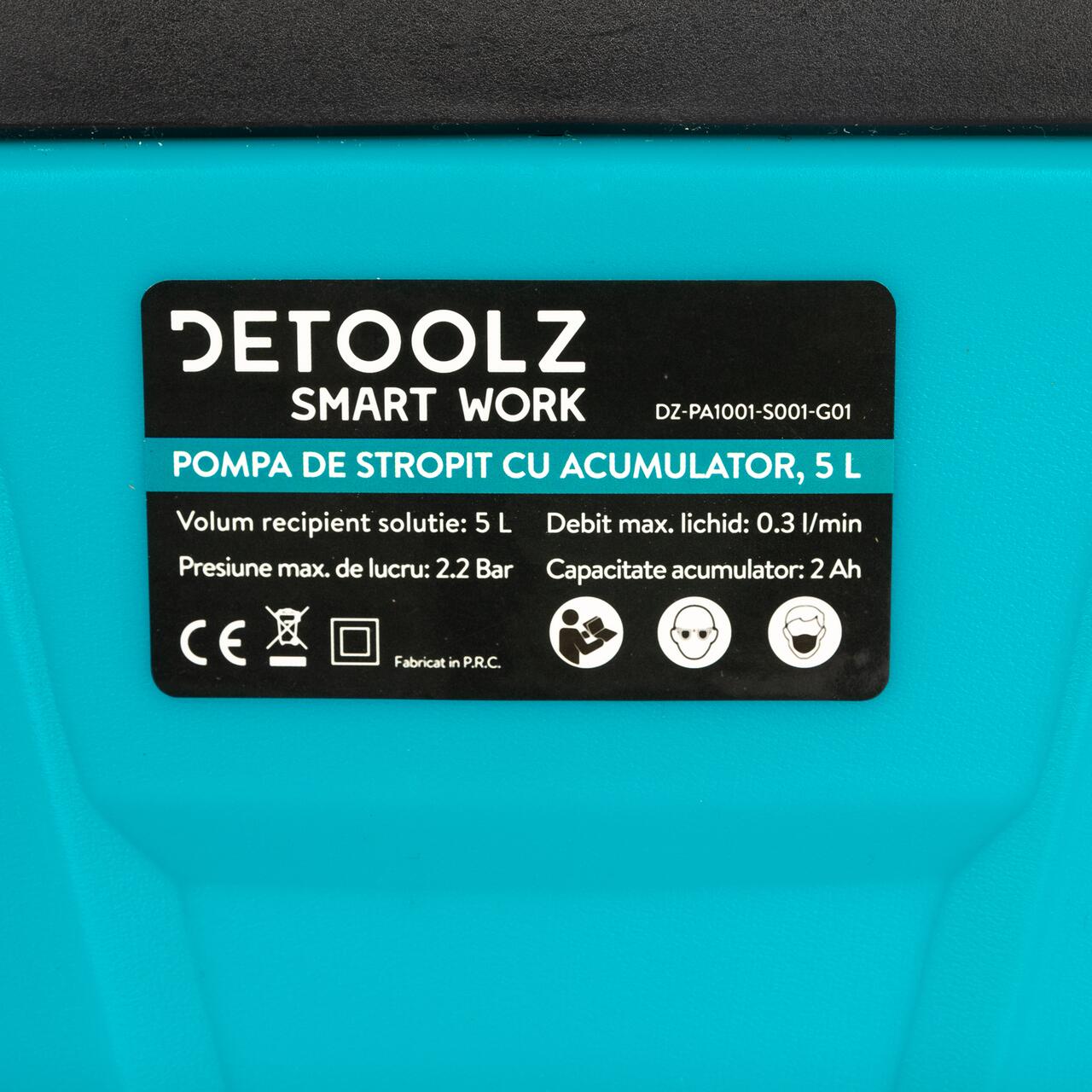 Pulverizator gradina, pompa de stropit, vermorel, Detoolz, electric, pentru spate, cu acumulator 2 Ah, 5 L