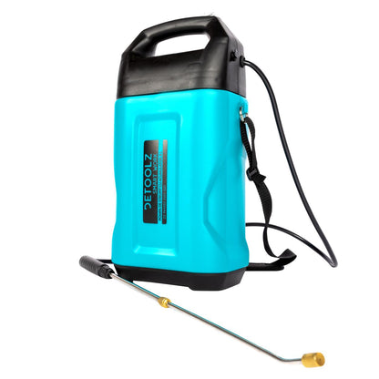 Pulverizator gradina, pompa de stropit, vermorel, Detoolz, electric, pentru spate, cu acumulator 2 Ah, 8 L