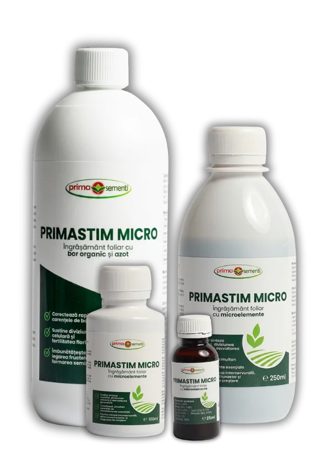 Primastim Micro – Îngrășământ Foliar 6 Microelemente Fe+Mn+Zn+Cu+B+Mo – Prevenire Carențe – Prima Sementi