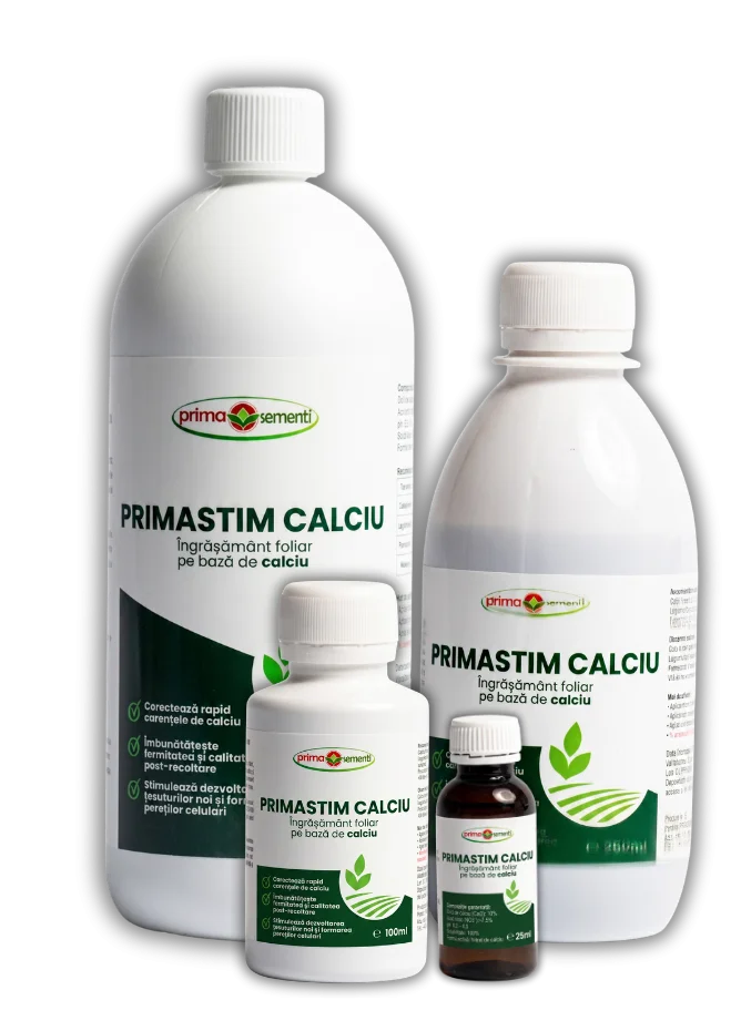 Primastim Calciu – Îngrășământ Foliar Calciu CaO 10% + Azot Nitric – Prevenire Putregai Apical, Crăpare Fructe – Prima Sementi