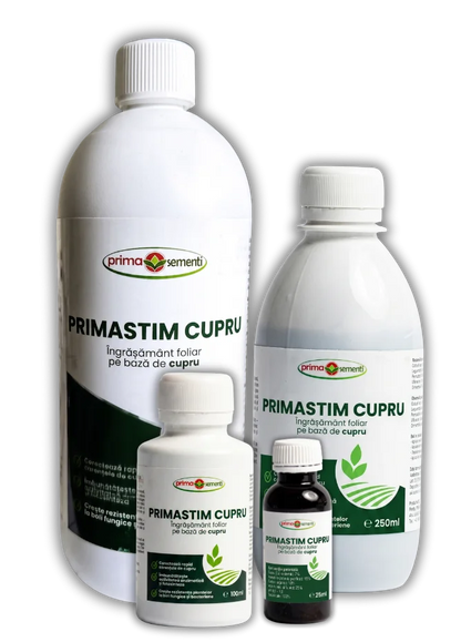Primastim Cupru – Îngrășământ Foliar Cupru Sistemic 7% + Acizi Humici – Corectare Carențe Cu – Prima Sementi