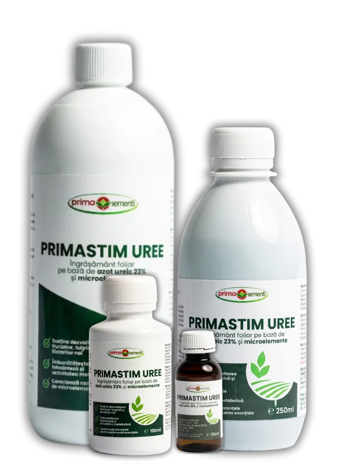 Primastim Uree – Îngrășământ Foliar Azot Ureic 23% + Microelemente Chelatate – Legume, Pomi, Viță de Vie