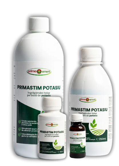 Primastim Potasiu – Îngrășământ Foliar K₂O 27,6% Fără Azot, Fără Clor – Fructificare, Maturare, Colorare – Prima Sementi