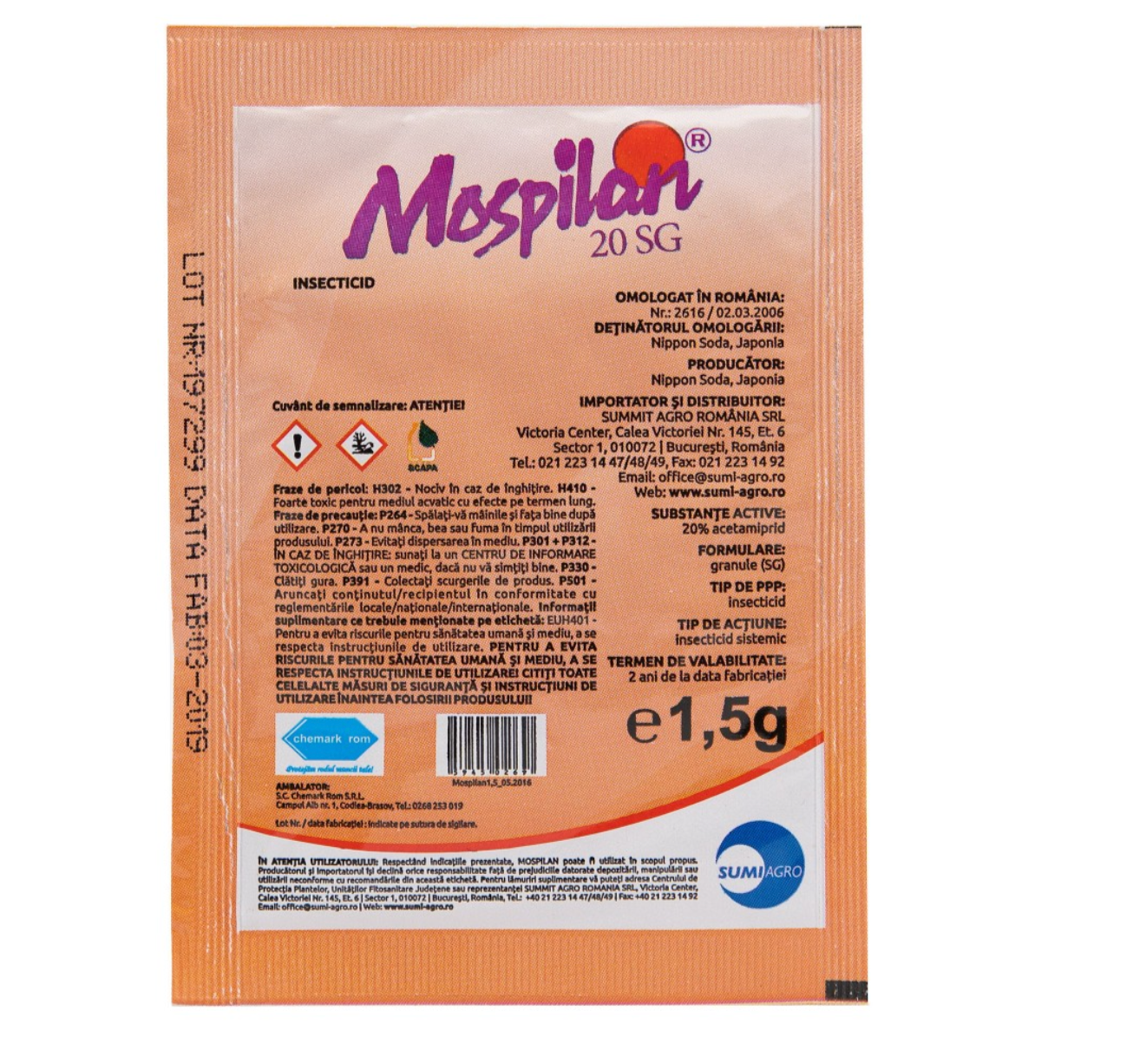 Insecticid MOSPILAN 20 SG