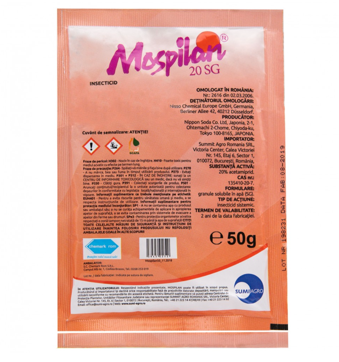 Insecticid MOSPILAN 20 SG