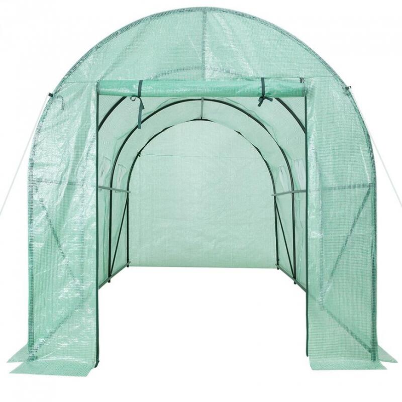 Sera de gradina, tip tunel, 6 ferestre, cadru metalic, 2x3.5x2 cm, Strend Pro